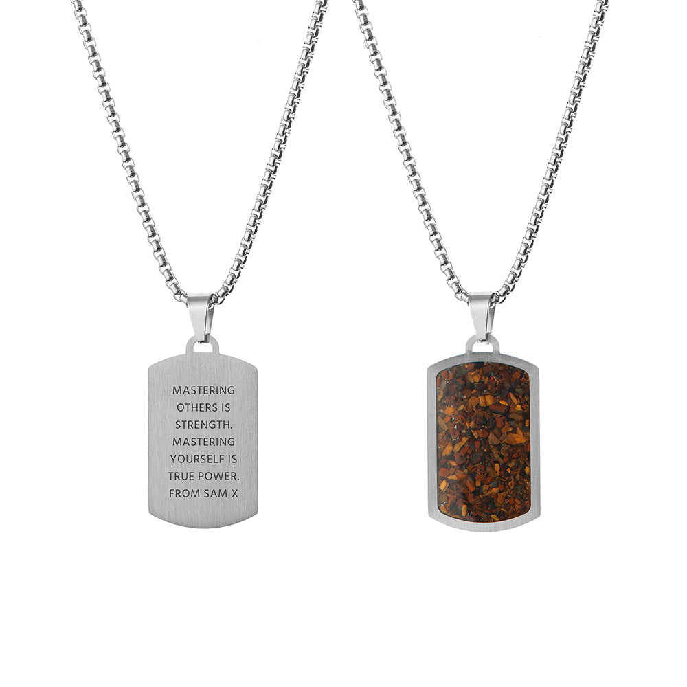 Personalised Men’s Tiger’s Eye Dog Tag Necklace - Shop Necklaces At Gift Moments - 5