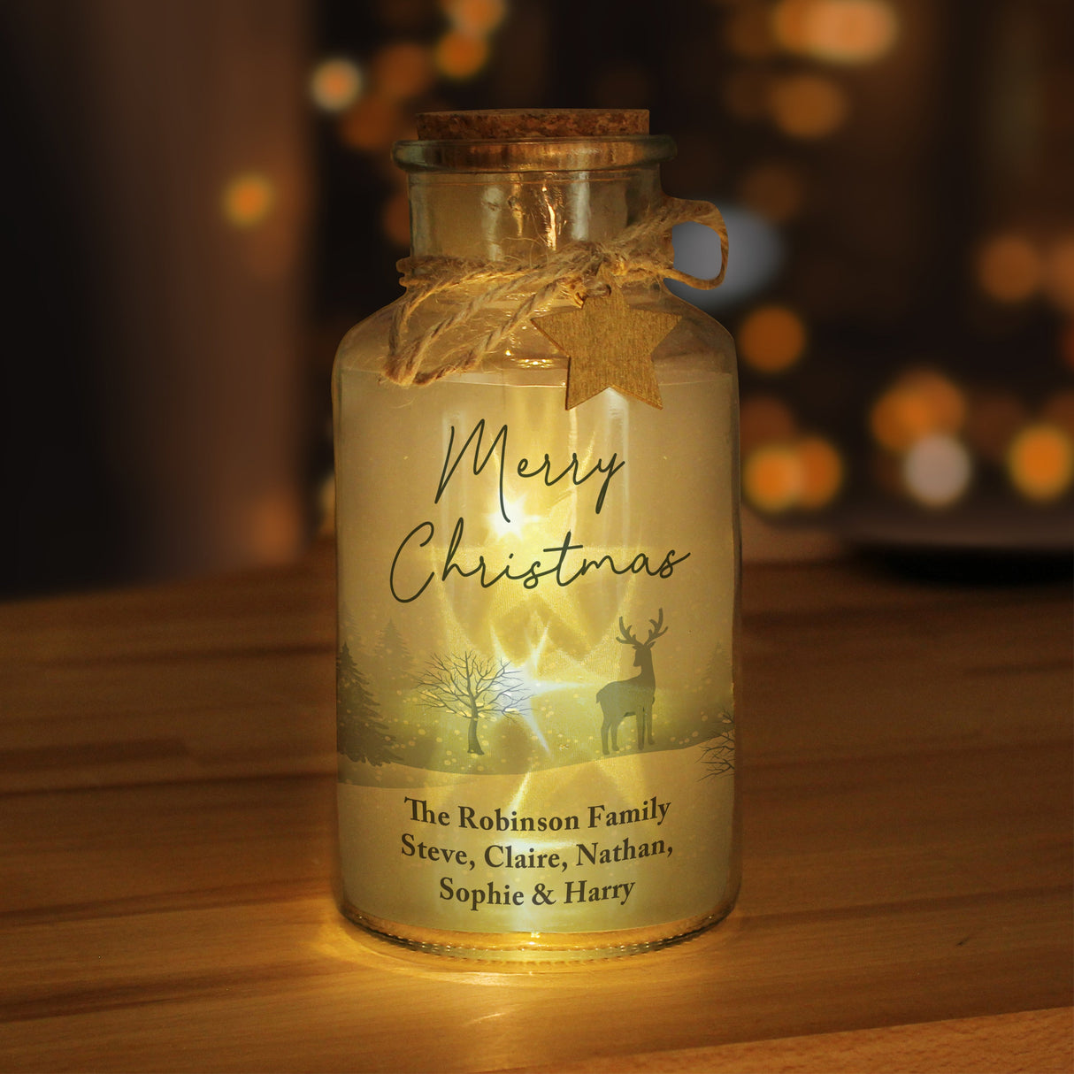 Personalised Merry Christmas LED Glass Jar: 4 - LED Lighting By Gift Moments