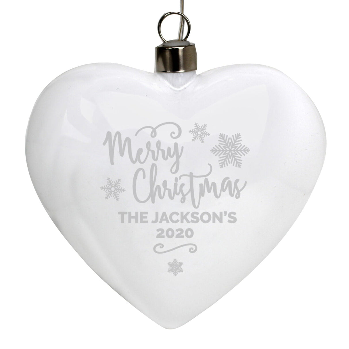 Personalised Merry Christmas LED Hanging Glass Heart: 4 - LED Lighting By Gift Moments