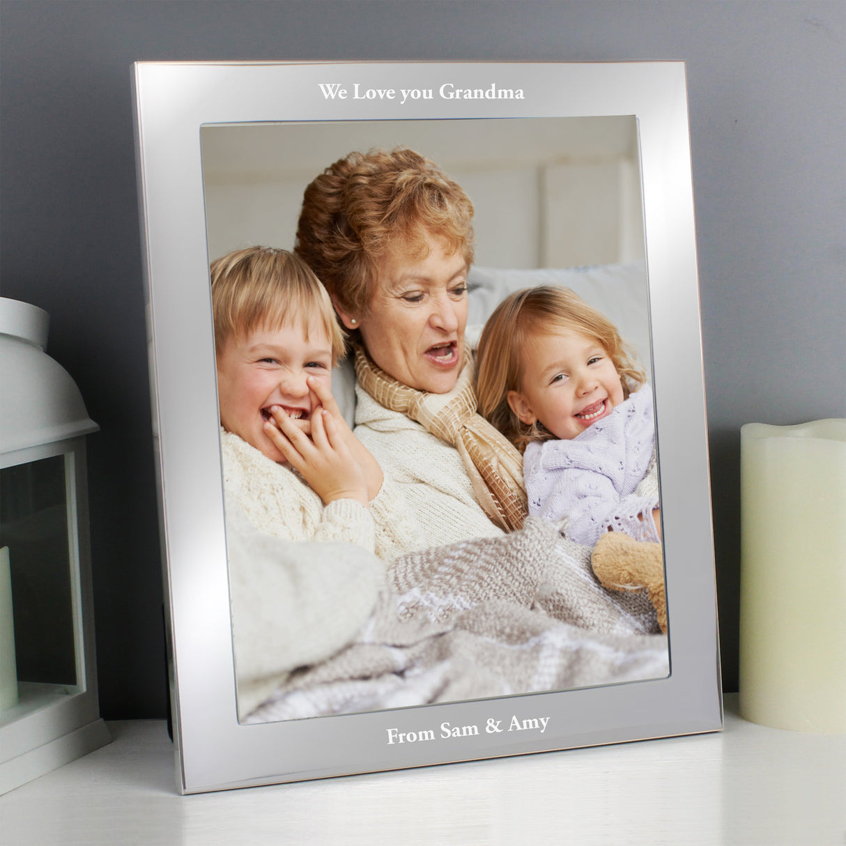 Personalised Any Message 10x8 Silver Photo Frame: 1 - Photo Frames By Gift Moments
