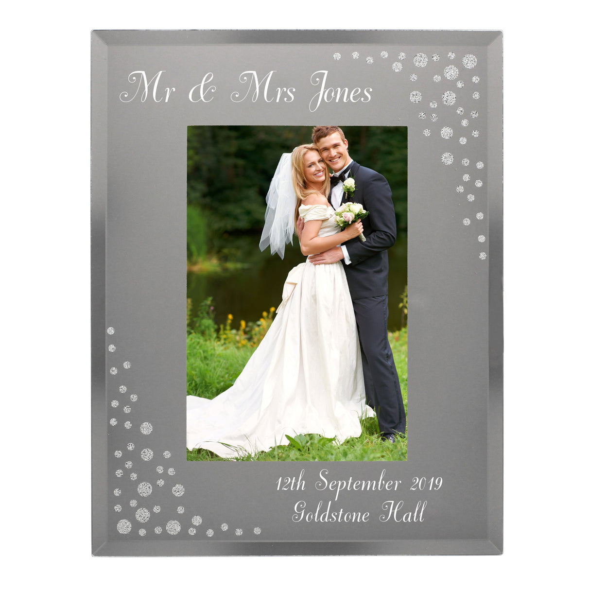 Personalised Any Message 6x4 Diamante Glass Photo Frame: 6 - Photo Frames By Gift Moments