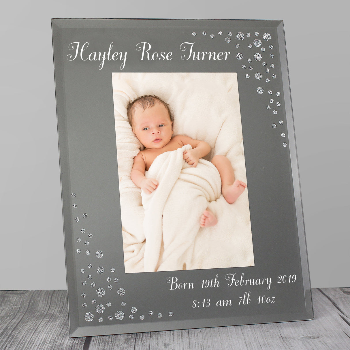 Personalised Any Message 6x4 Diamante Glass Photo Frame: 3 - Photo Frames By Gift Moments