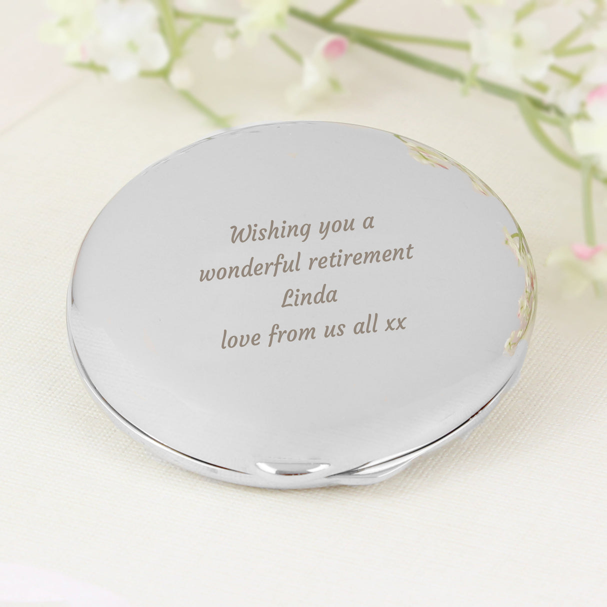 Personalised Any Message Compact Mirror: 1 - Compact Mirrors By Gift Moments