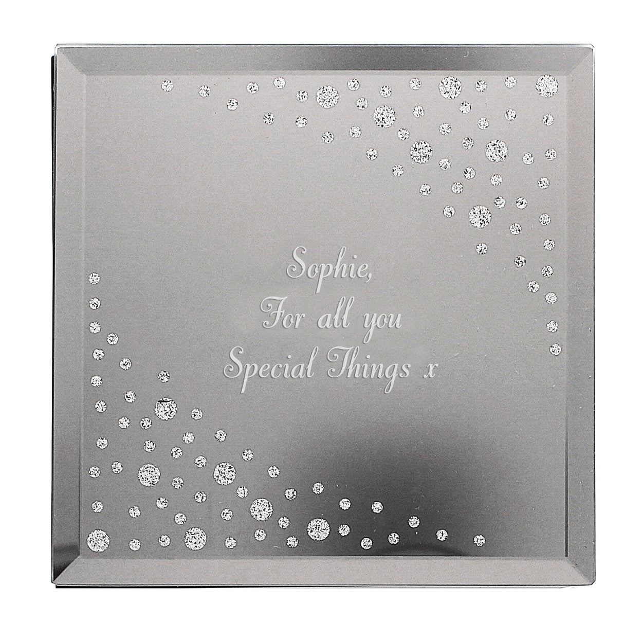 Personalised Any Message Diamante Glass Trinket Box - Shop Trinket Boxes At Gift Moments - 4