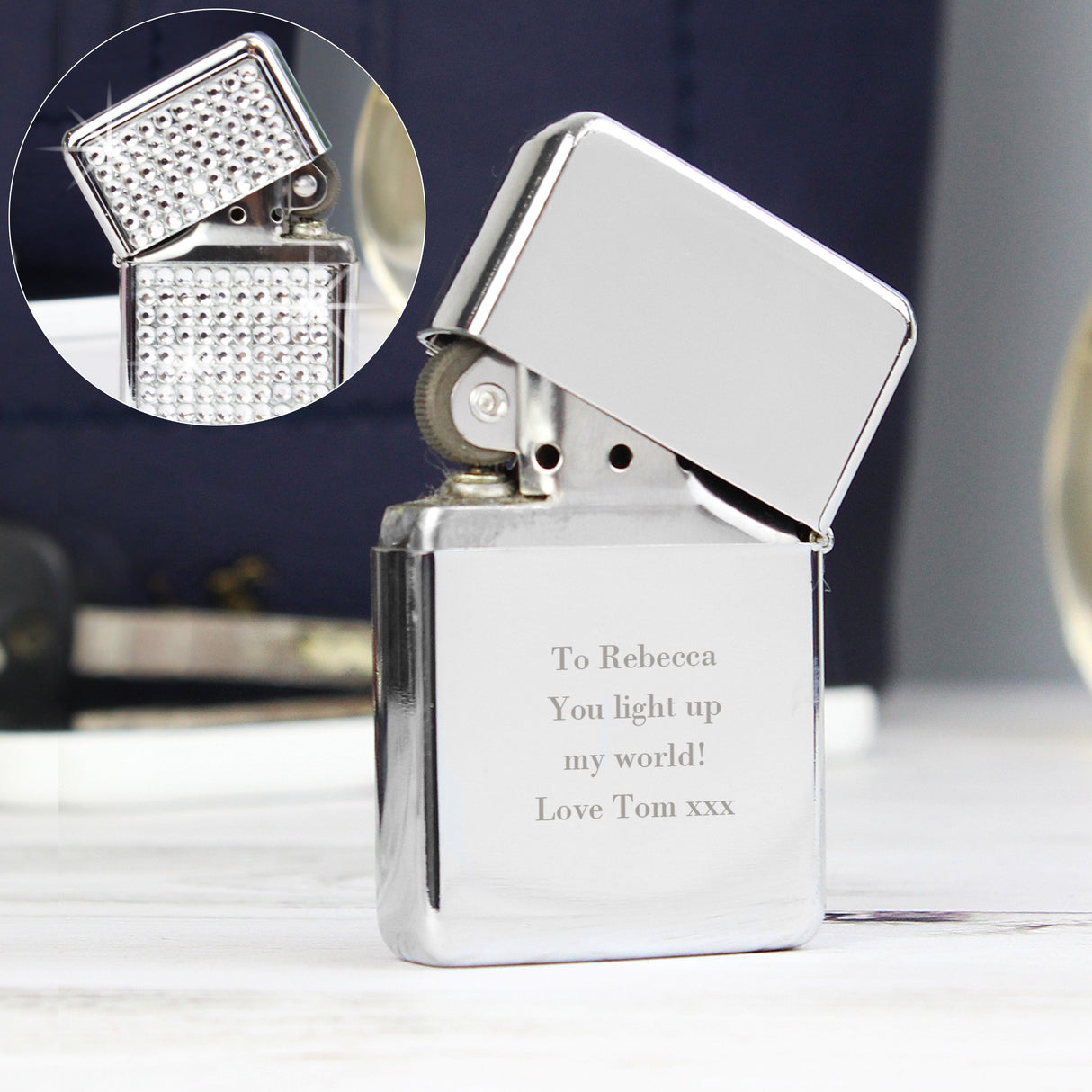 Personalised Any Message Diamante Lighter: 4 - Smoking Accessories By Gift Moments