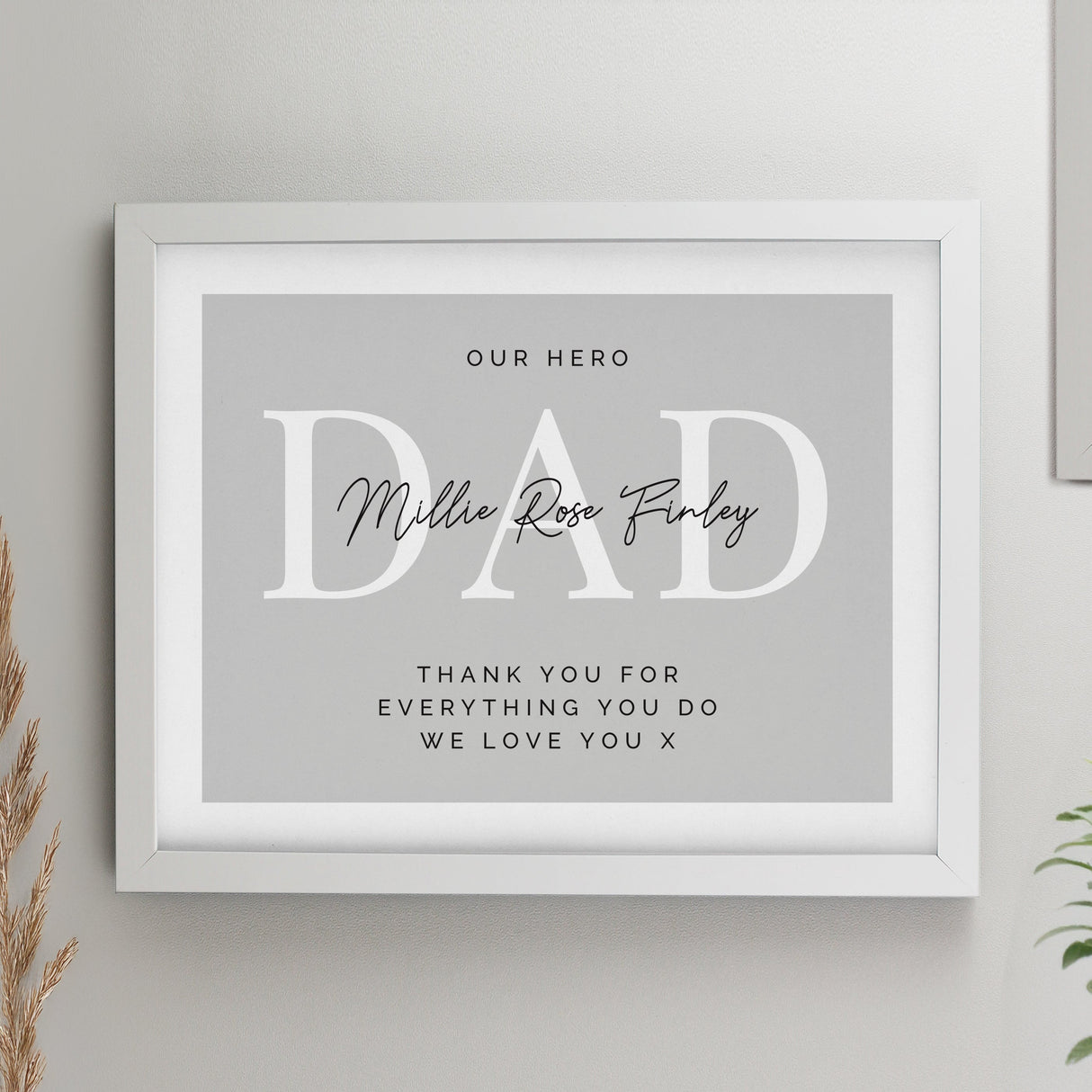 Personalised Message Framed Prints: 3 - White - Framed Prints By Gift Moments