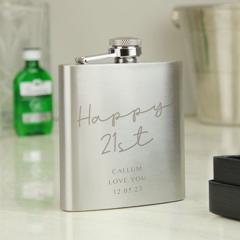 Personalised Any Message Hip Flask: 9 - Hip Flasks By Gift Moments