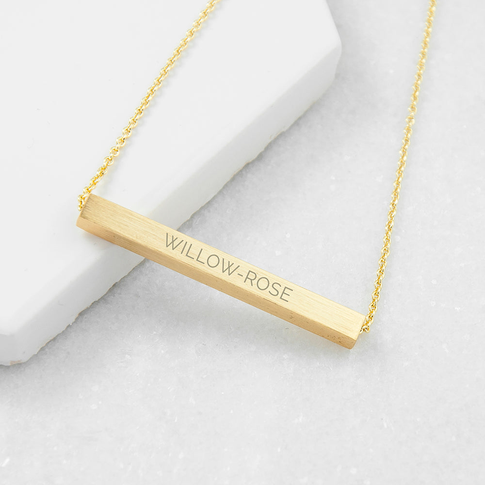 Personalised Message Horizontal Bar Necklaces: 4 - Necklaces By Gift Moments