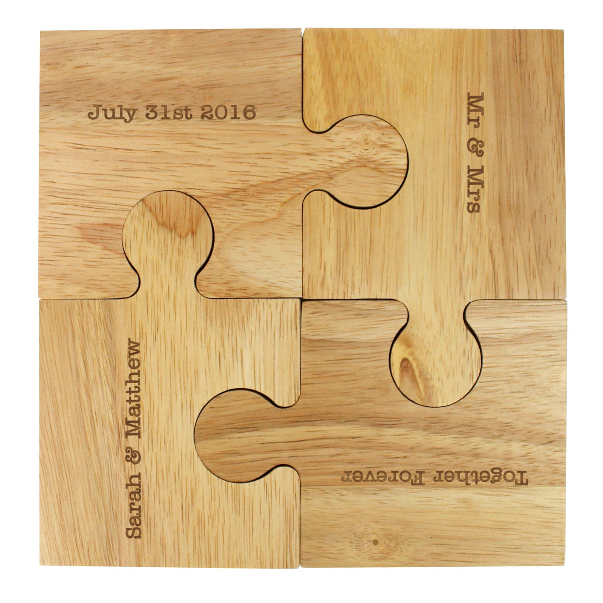Personalised Message Jigsaw Coasters: 4 - Coasters By Gift Moments