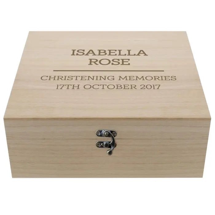 Personalised Any Message Large Wooden Keepsake Box: 4 - Keepsake Boxes By Gift Moments