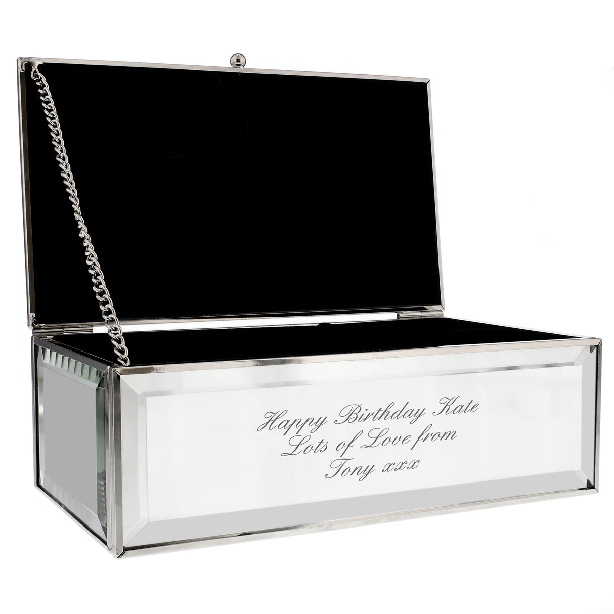 Personalised Any Message Mirrored Jewellery Box: 8 - Jewellery Boxes By Gift Moments