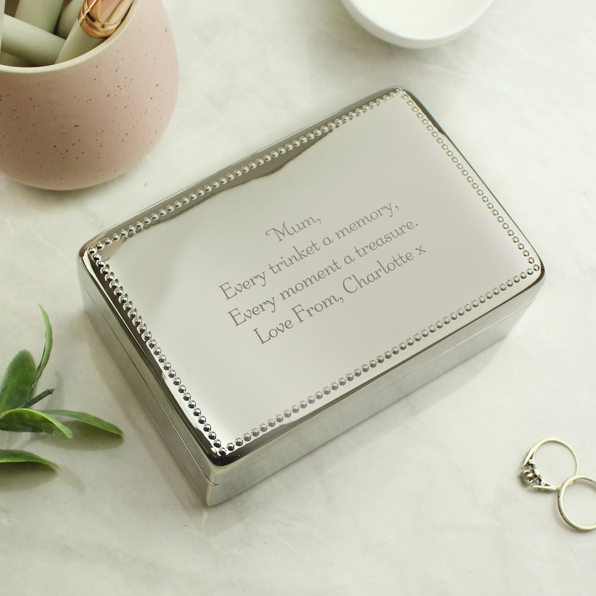 Personalised Any Message Rectangular Jewellery Box: 2 - Jewellery Boxes By Gift Moments