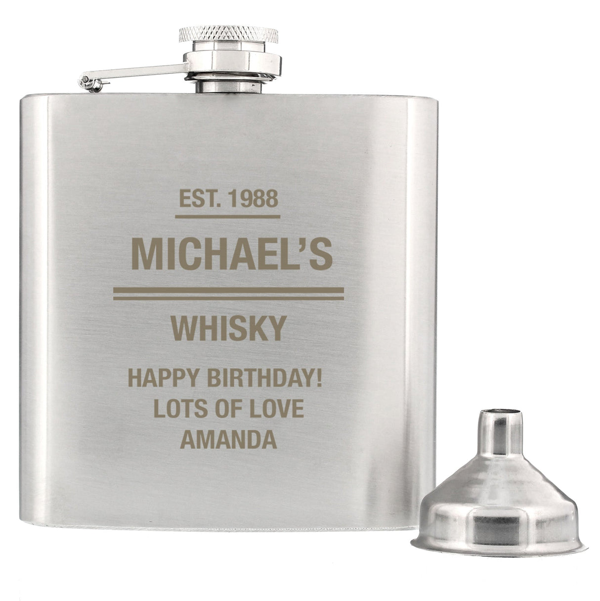 Personalised Any Message Stainless Steel Hip Flask: 7 - Hip Flasks By Gift Moments