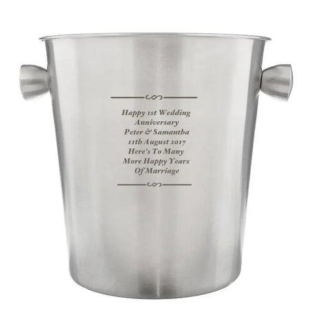 Personalised Any Message Stainless Steel Ice Bucket: 3 - Barware By Gift Moments