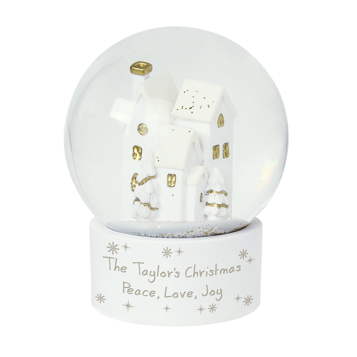 Personalised Message Village Glitter Snow Globe: 6 - Snow Globes By Gift Moments