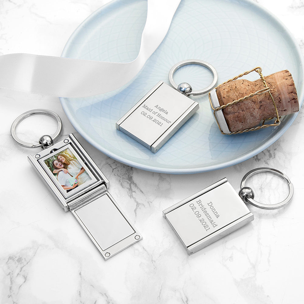 Personalised Mini Frame Keyring: 4 - Metal Keyrings By Gift Moments