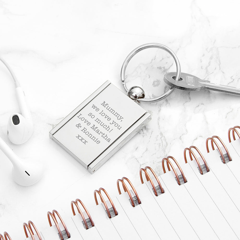 Personalised Mini Frame Keyring: 2 - Metal Keyrings By Gift Moments