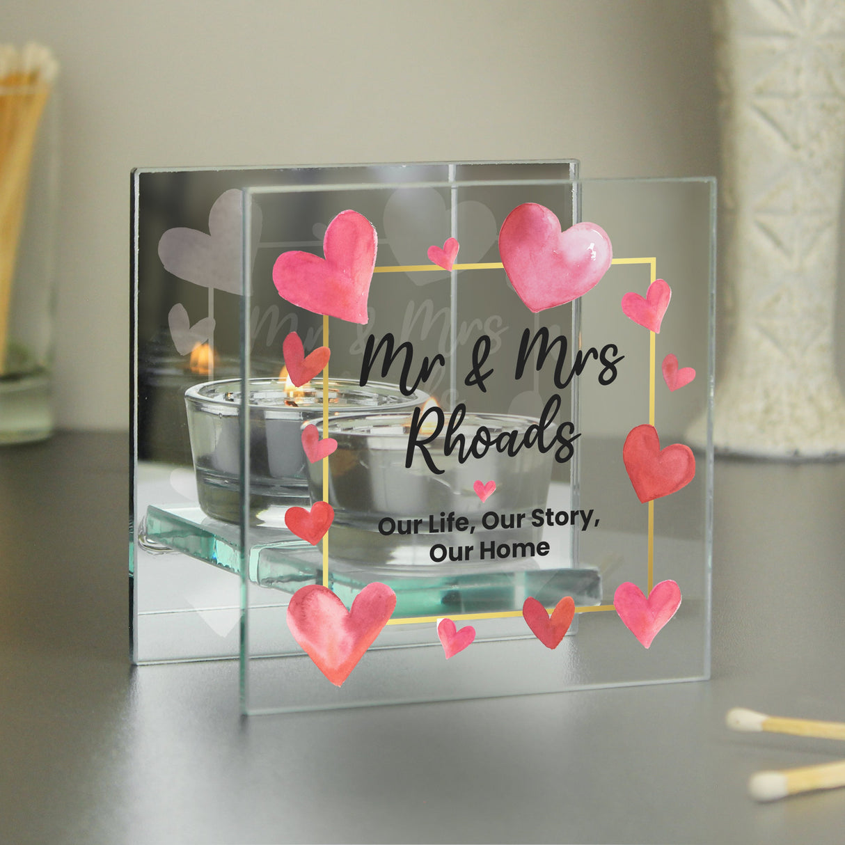 Personalised Mirrored Glass Tealight Holder - Shop Candle Holders At Gift Moments - 2
