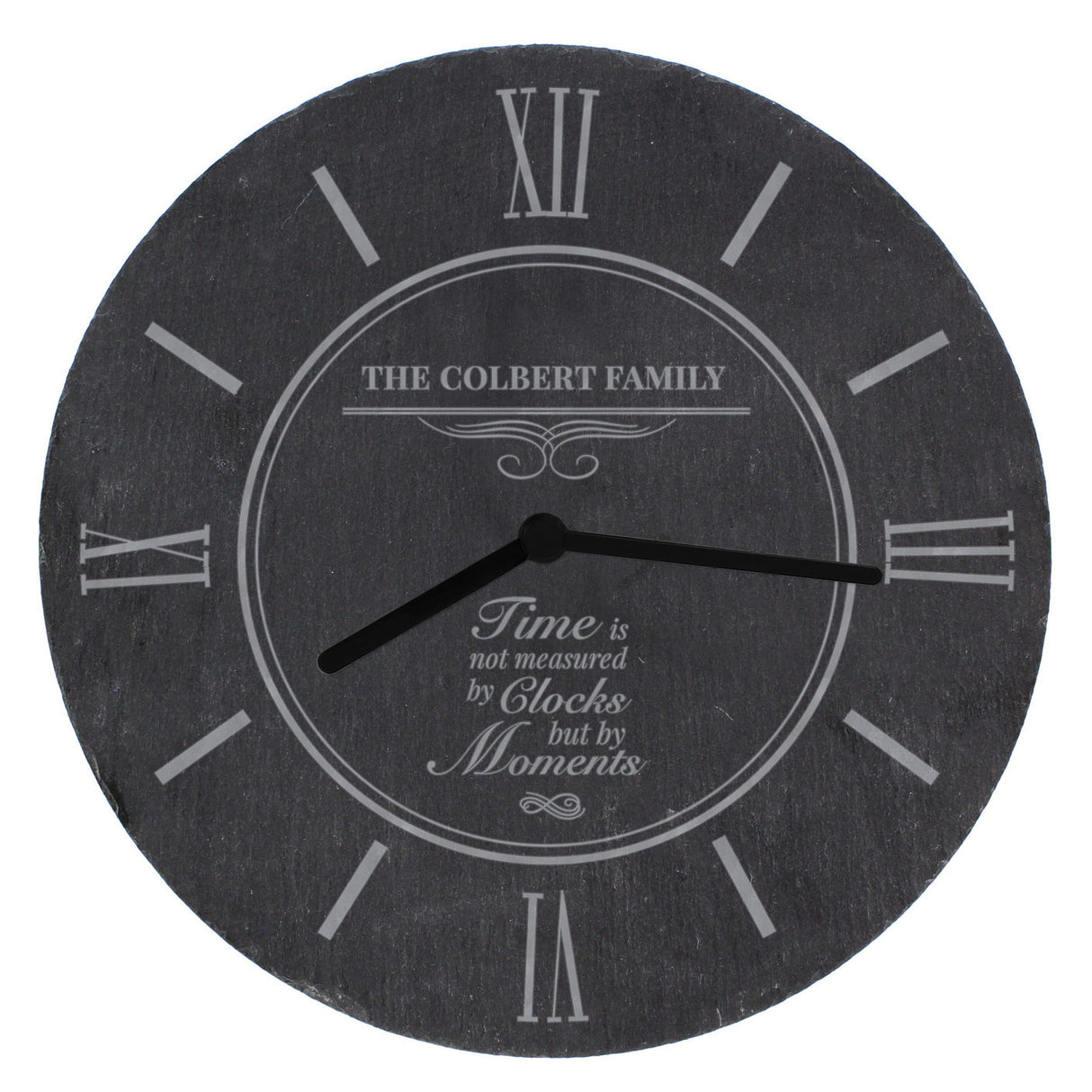 Personalised Moments Slate Clock: 5 - Clocks By Gift Moments