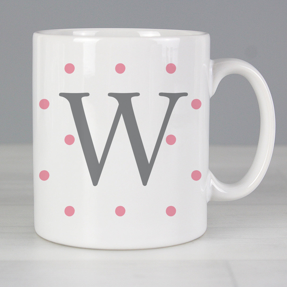 Personalised Monogram Pink Spot Mug: 4 - Mugs By Gift Moments