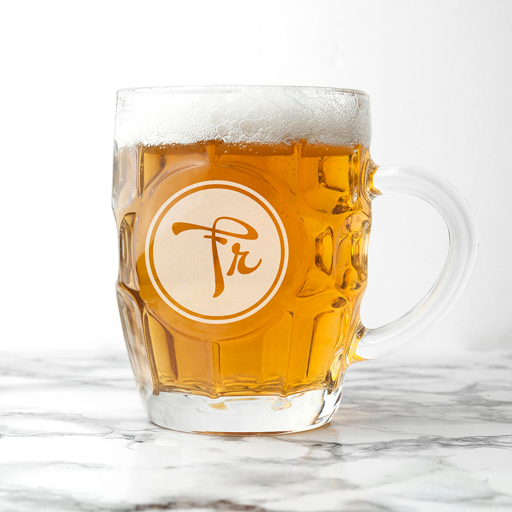 Personalised Monogrammed Dimpled Beer Glass: 1 - Beer Glasses By Gift Moments