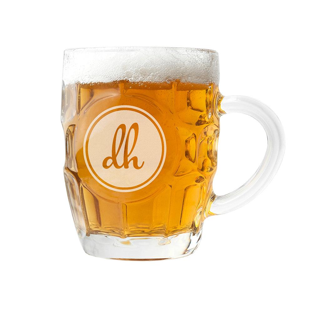 Personalised Monogrammed Dimpled Beer Glass: 5 - Beer Glasses By Gift Moments