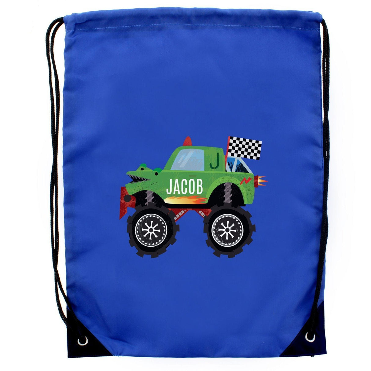 Personalised Monster Truck Blue Kit Bag - Shop Kids Bags At Gift Moments - 3