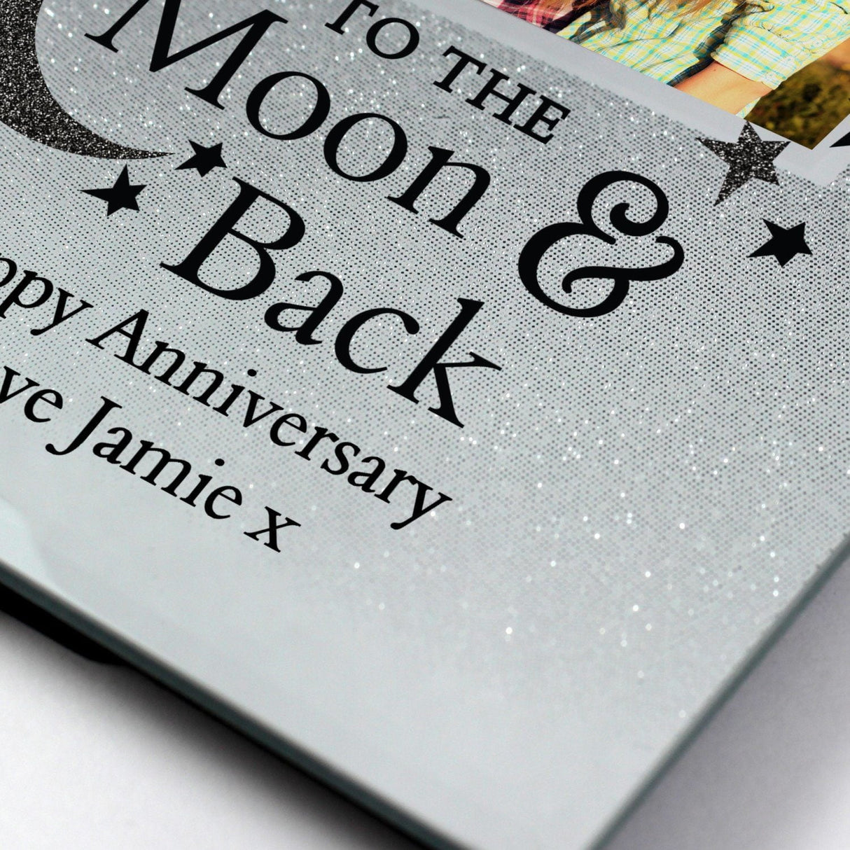 Personalised To the Moon and Back 4x4 Glitter Glass Photo Frame - Shop Photo Frames At Gift Moments - 5