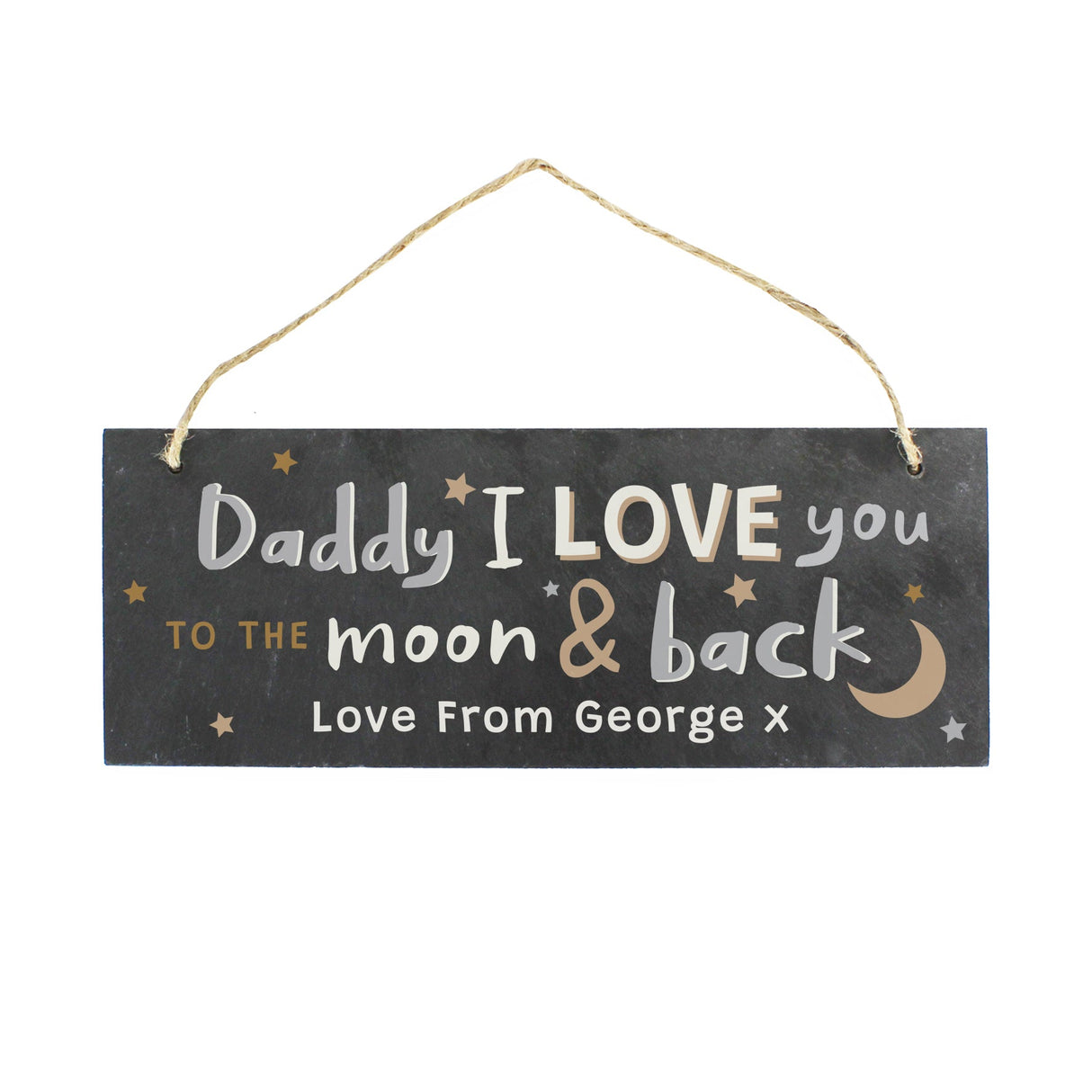 Personalised To the Moon and Back Hanging Slate Plaque: 4 - Signs & Plaques By Gift Moments