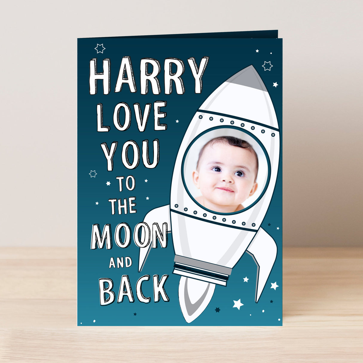 Personalised Moon & Back Photo Upload Card: 6 - Greeting Cards By Gift Moments