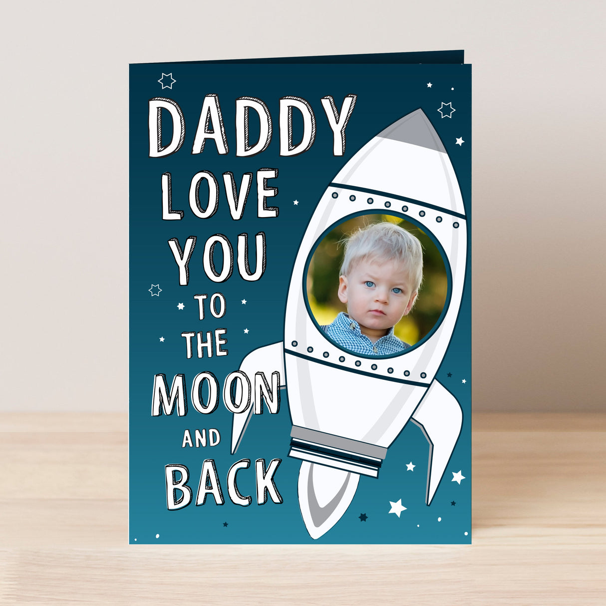 Personalised Moon & Back Photo Upload Card: 1 - Greeting Cards By Gift Moments