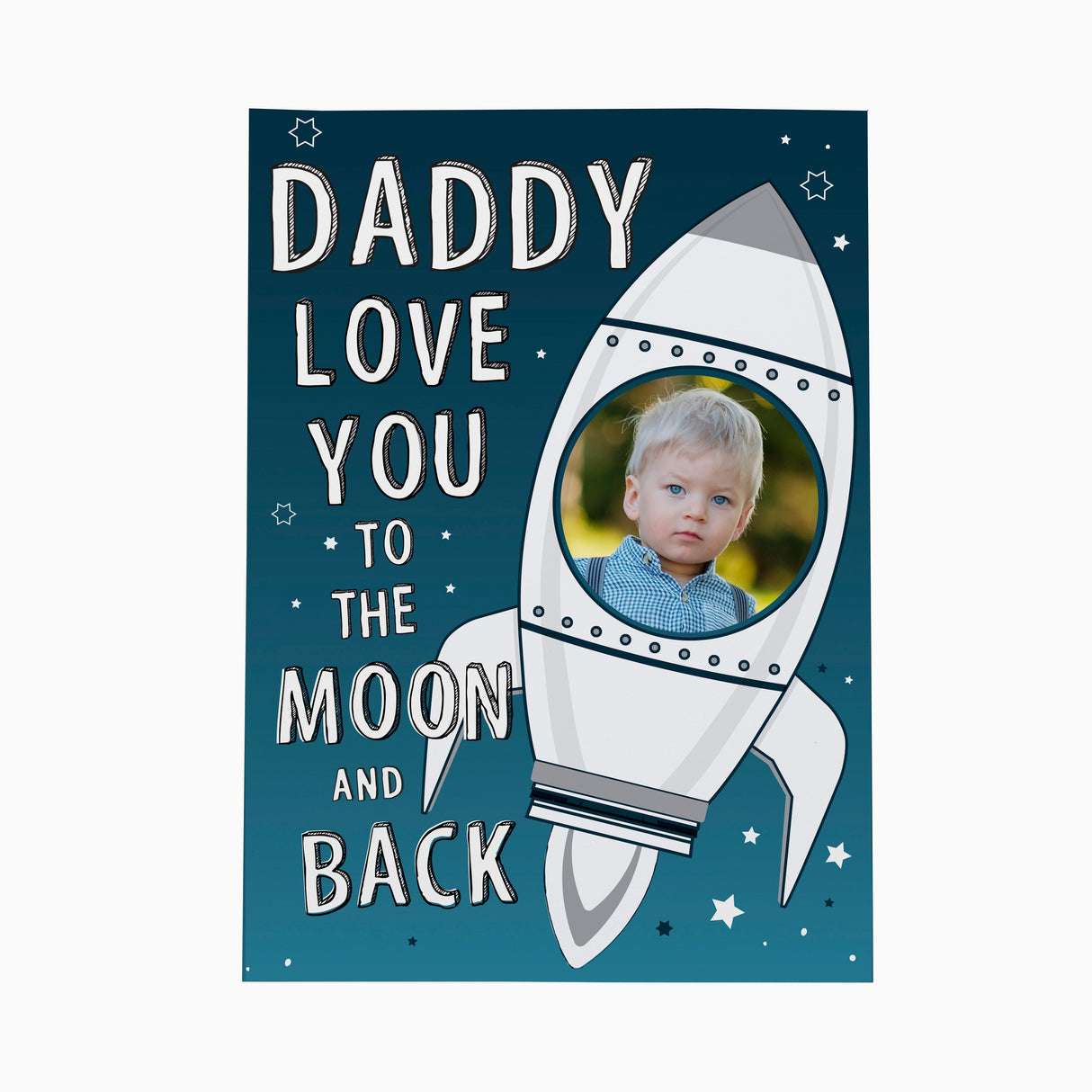 Personalised Moon & Back Photo Upload Card: 5 - Greeting Cards By Gift Moments