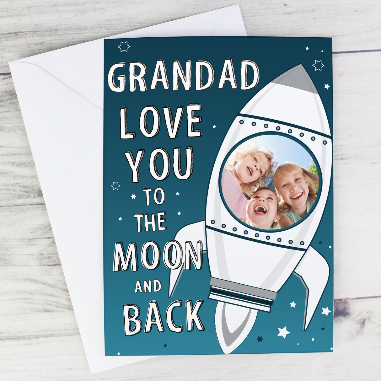 Personalised Moon & Back Photo Upload Card: 3 - Greeting Cards By Gift Moments