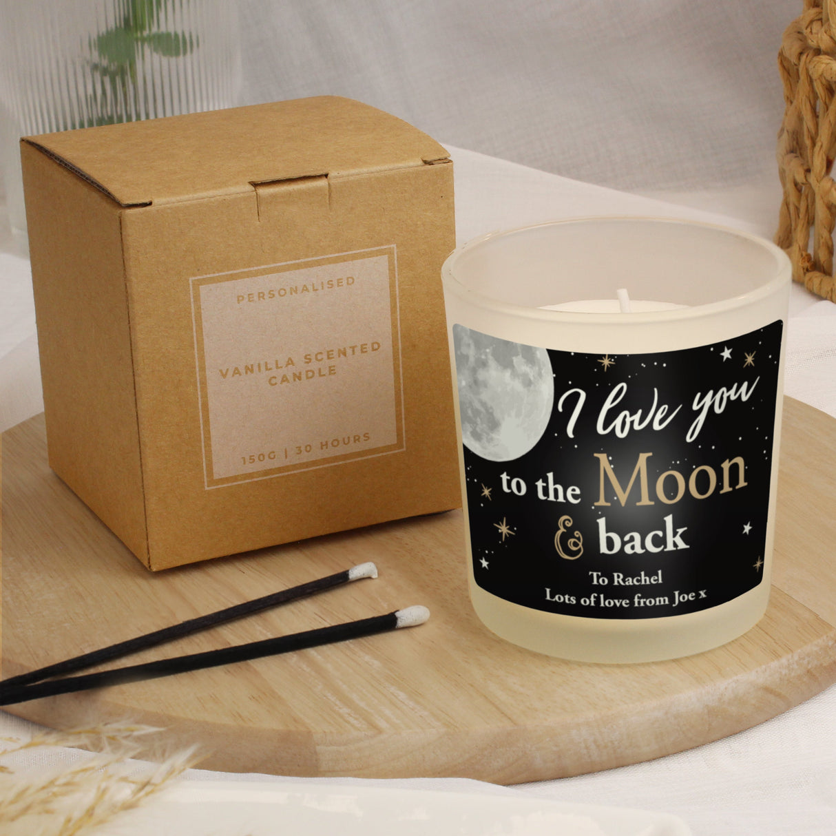Personalised Moon & Back Scented Jar Candle - Shop Candles At Gift Moments - 1