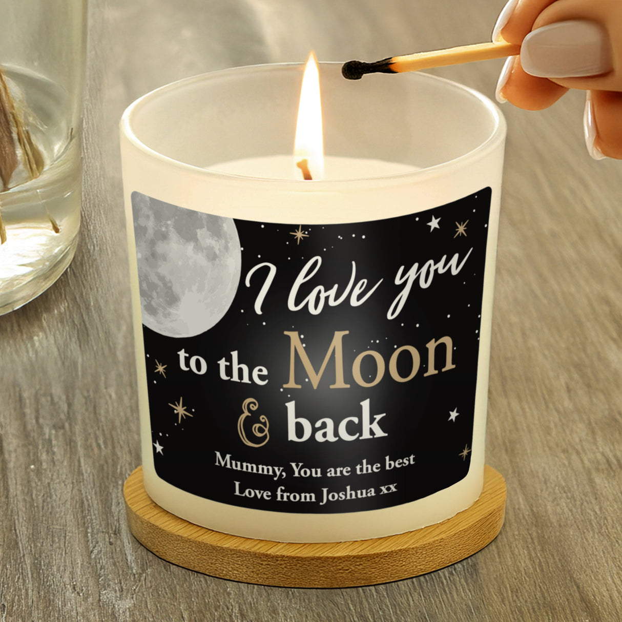 Personalised Moon & Back Scented Jar Candle - Shop Candles At Gift Moments - 3