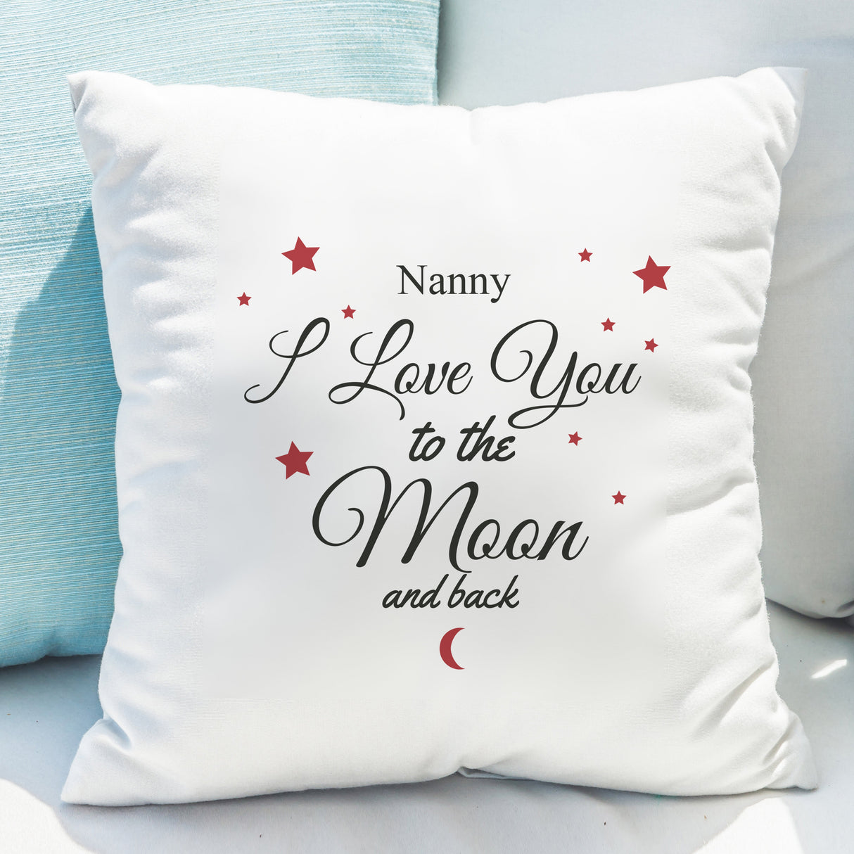 Personalised To The Moon & Back White Cushion: 4 - Cushions By Gift Moments