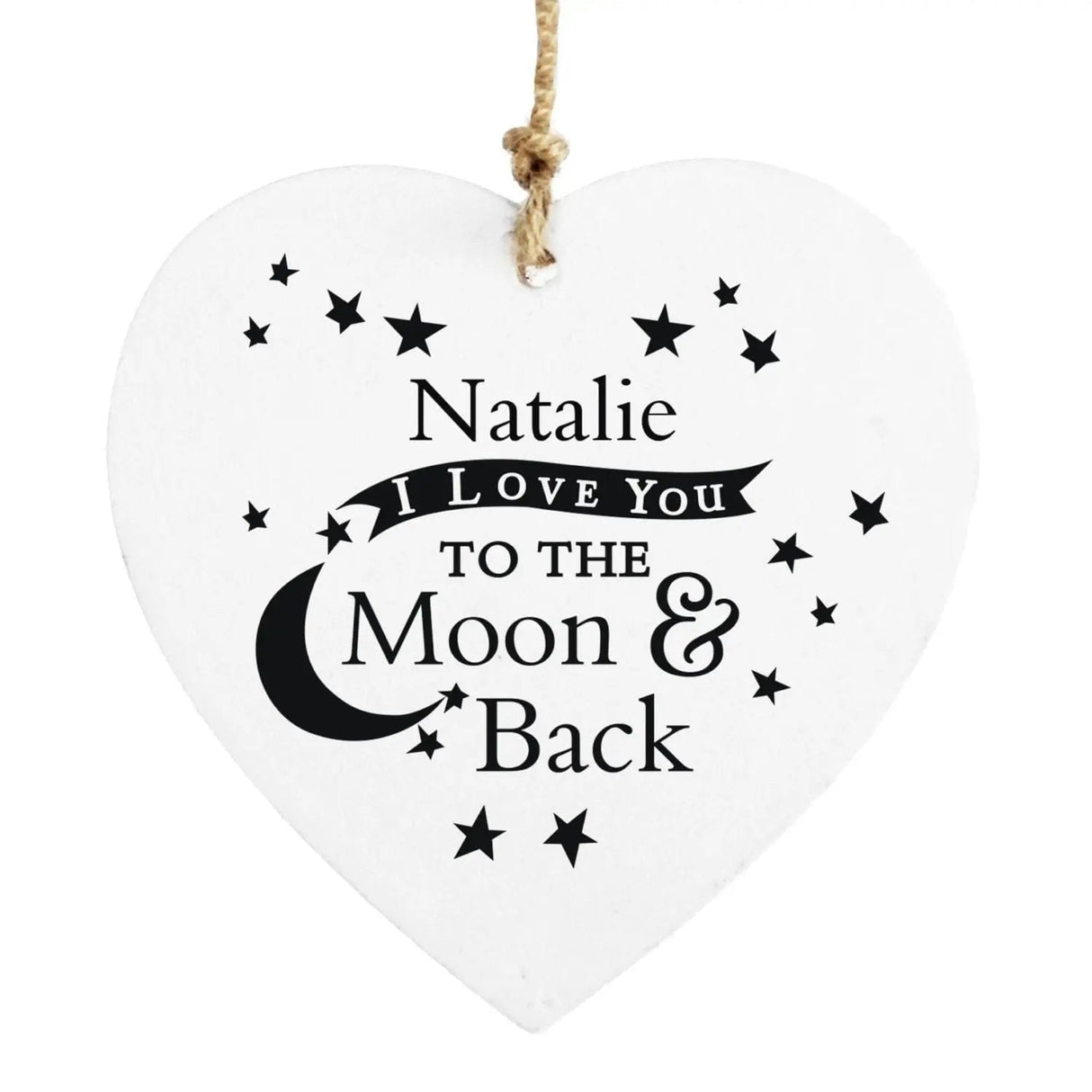 Personalised To the Moon and Back... Wooden Heart Decoration - Shop Decorations At Gift Moments - 2