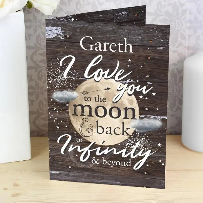 Personalised To the Moon & Infinity... Card: 1 - Greeting Cards By Gift Moments