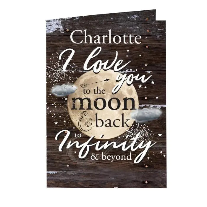 Personalised To the Moon & Infinity... Card: 3 - Greeting Cards By Gift Moments