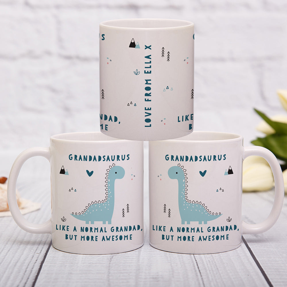 Personalised More Awesome Blue Dinosaur Mug: 1 - Mugs By Gift Moments