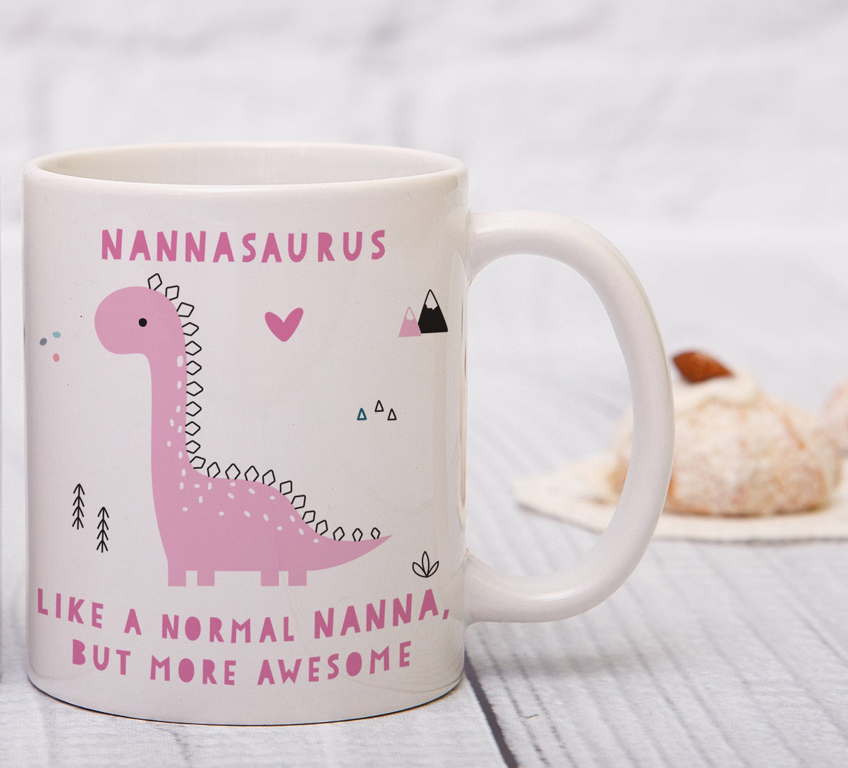 Personalised More Awesome Pink Dinosaur Mug: 2 - Mugs By Gift Moments