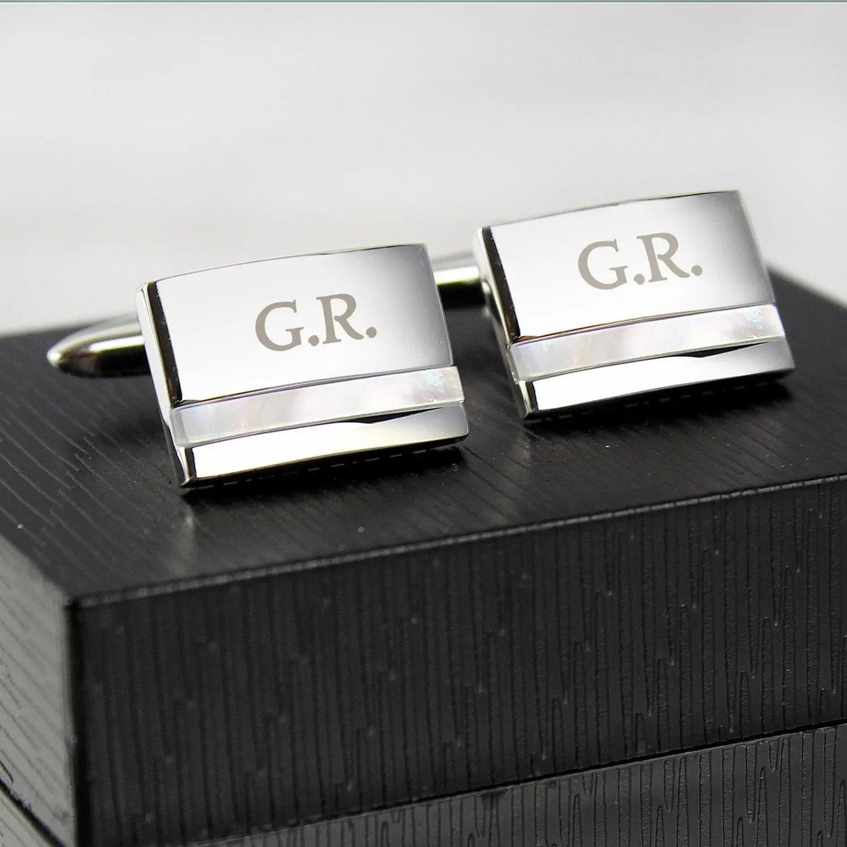 Personalised Mother of Pearl Cufflinks: 1 - Cufflinks & Tie Slides By Gift Moments