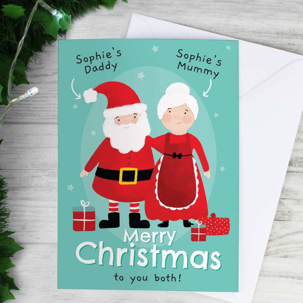 Personalised Mr & Mrs Claus Card: 3 - Greeting Cards By Gift Moments
