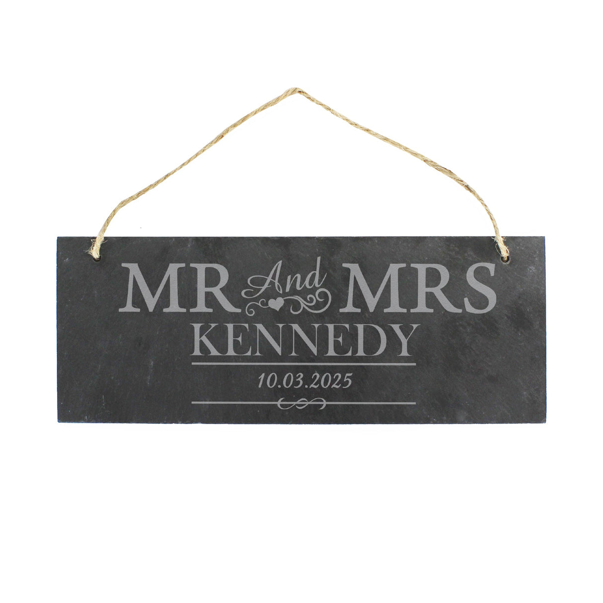 Personalised Mr & Mrs Hanging Slate Plaque: 3 - Signs & Plaques By Gift Moments