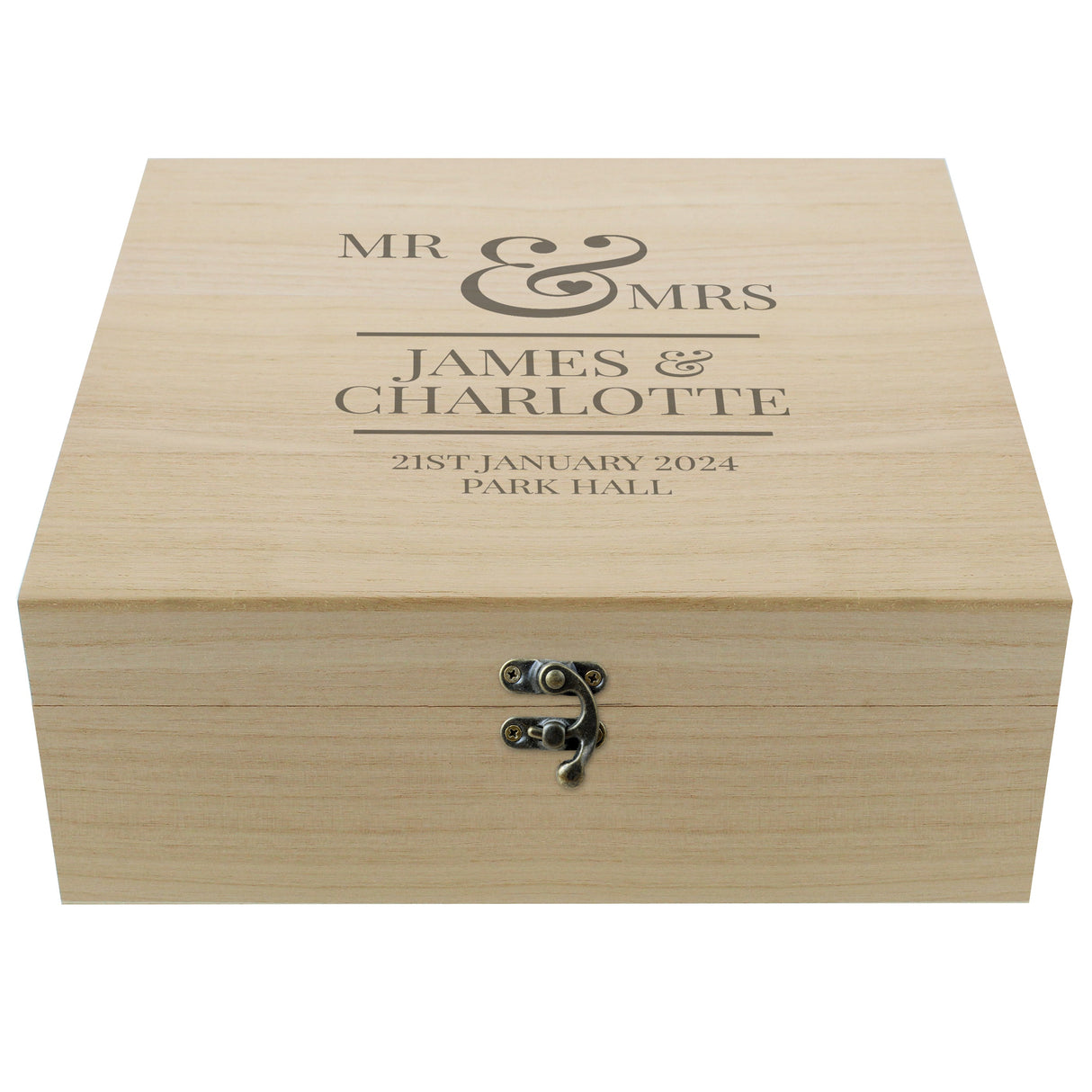 Personalised Mr & Mrs Large Wooden Keepsake Box - Shop Keepsake Boxes At Gift Moments - 5