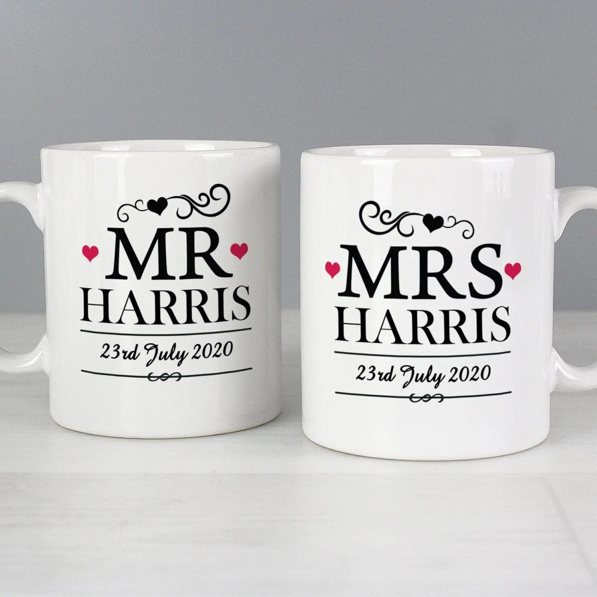 Personalised Mr & Mrs Mug Set: 1 - Mugs By Gift Moments