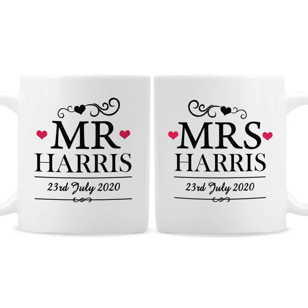 Personalised Mr & Mrs Mug Set: 3 - Mugs By Gift Moments