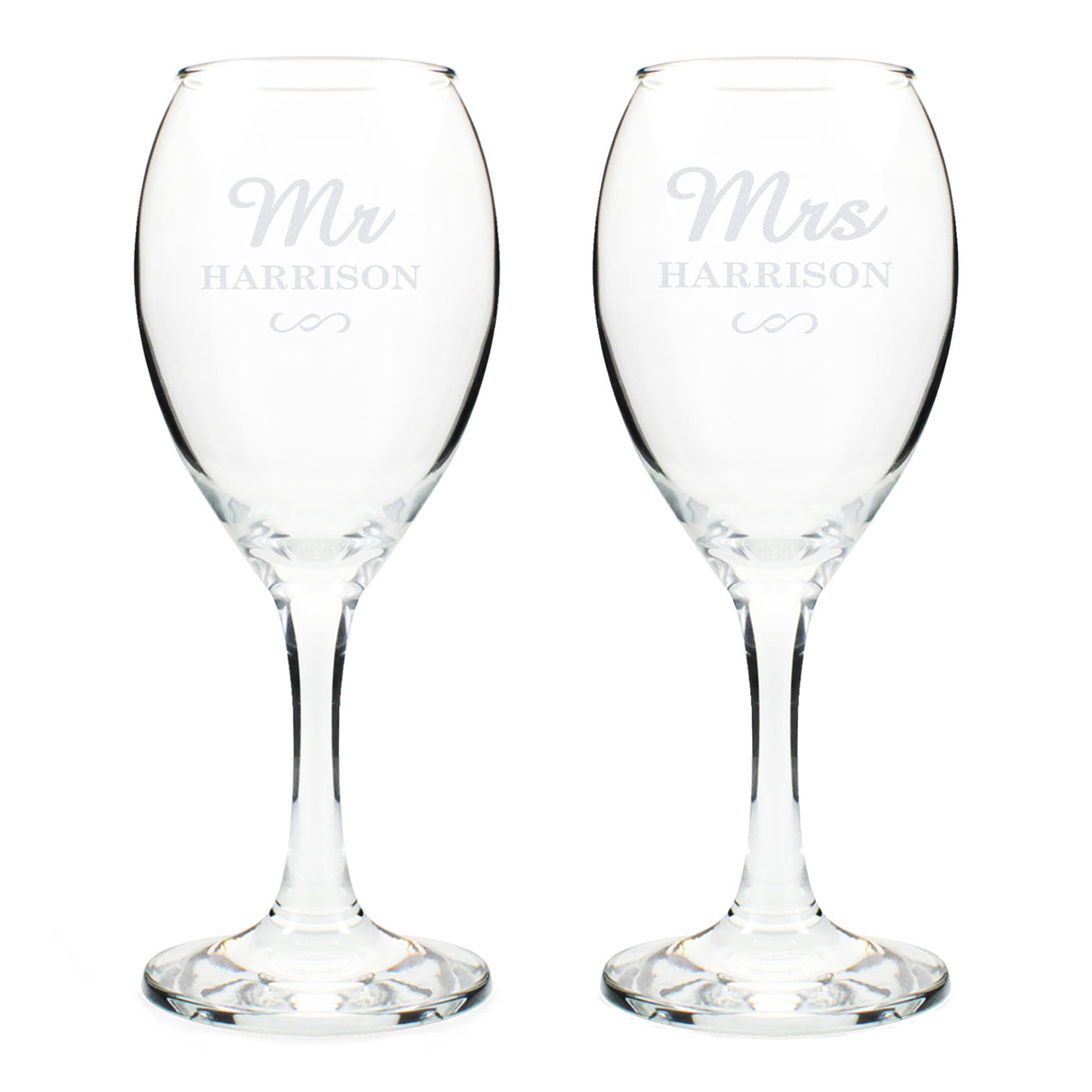 Personalised Mr & Mrs Wine Glass Set: 4 - Wine Glasses By Gift Moments