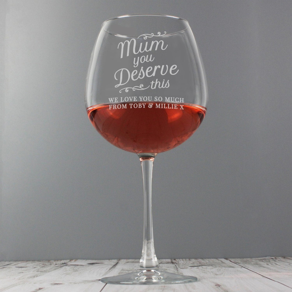 Personalised ’Mum You Deserve This’ Gin Balloon Glass: 1 - Cocktail Glasses By Gift Moments
