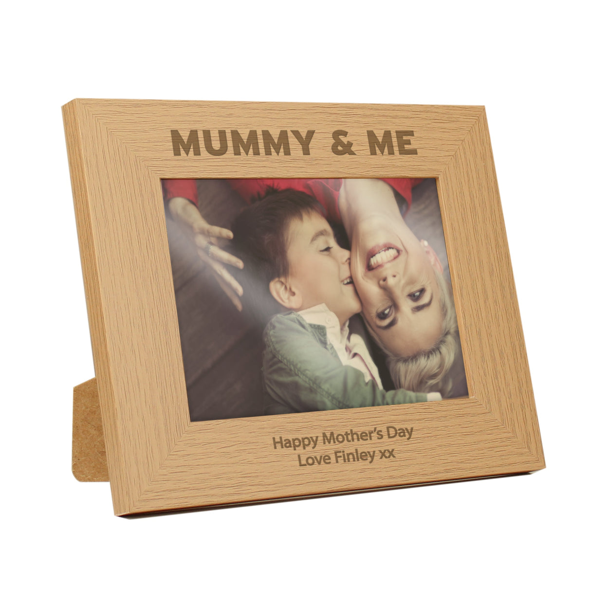 Personalised Mummy & Me 5x7 Landscape Oak Finish Photo Frame: 4 - Photo Frames By Gift Moments